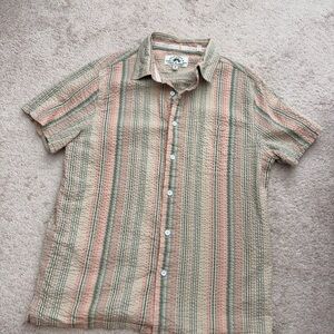Free Planet Men’s Vertical Stripe Seersucker Shirt